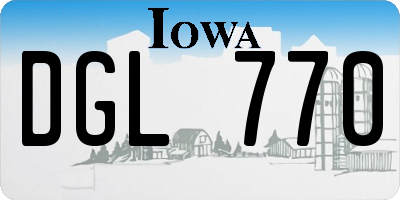IA license plate DGL770