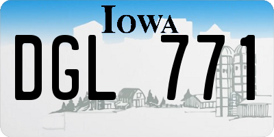 IA license plate DGL771