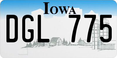 IA license plate DGL775