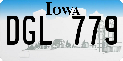 IA license plate DGL779