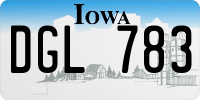 IA license plate DGL783