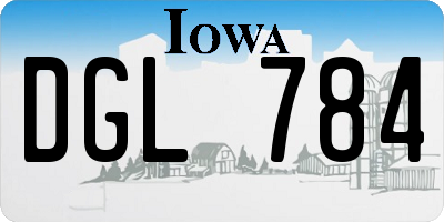 IA license plate DGL784
