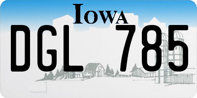 IA license plate DGL785