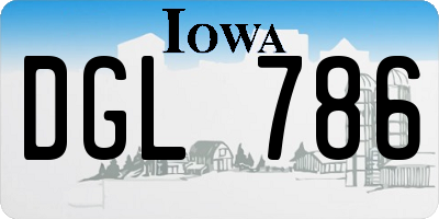 IA license plate DGL786