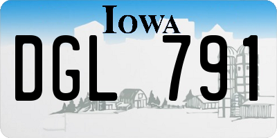 IA license plate DGL791