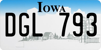 IA license plate DGL793