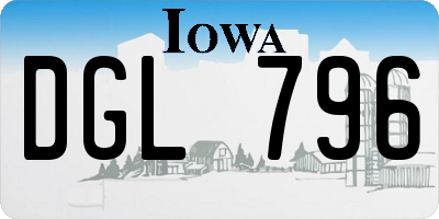 IA license plate DGL796