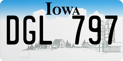 IA license plate DGL797