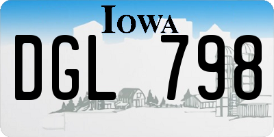 IA license plate DGL798