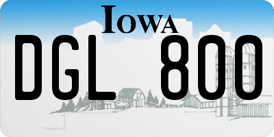 IA license plate DGL800