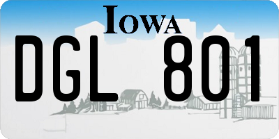 IA license plate DGL801