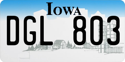 IA license plate DGL803