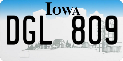 IA license plate DGL809