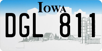 IA license plate DGL811
