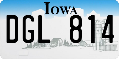 IA license plate DGL814