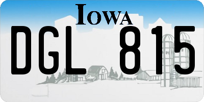 IA license plate DGL815