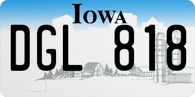 IA license plate DGL818