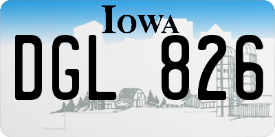 IA license plate DGL826