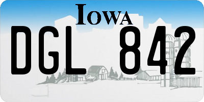 IA license plate DGL842
