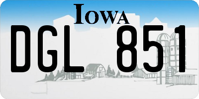 IA license plate DGL851