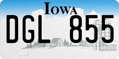 IA license plate DGL855
