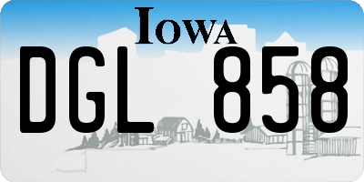 IA license plate DGL858