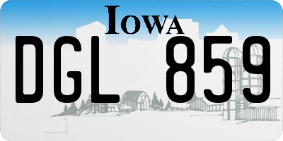 IA license plate DGL859