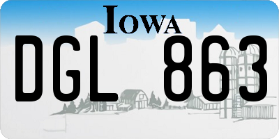 IA license plate DGL863