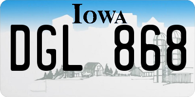 IA license plate DGL868
