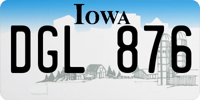 IA license plate DGL876