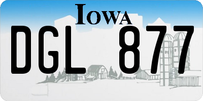 IA license plate DGL877