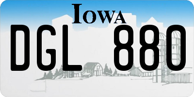 IA license plate DGL880