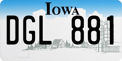 IA license plate DGL881