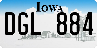 IA license plate DGL884