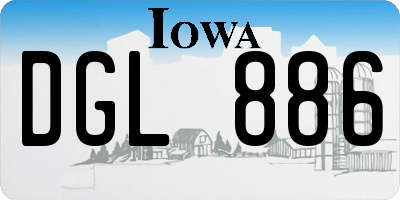 IA license plate DGL886