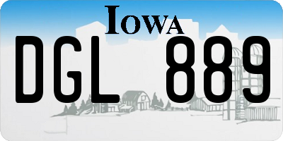 IA license plate DGL889