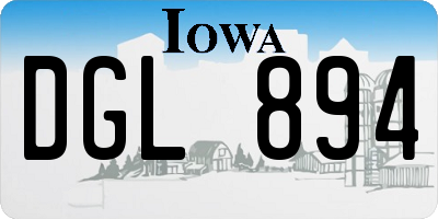 IA license plate DGL894