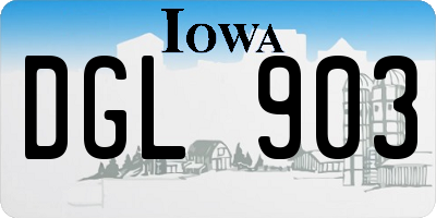 IA license plate DGL903
