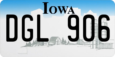 IA license plate DGL906