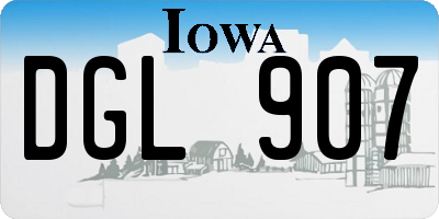 IA license plate DGL907