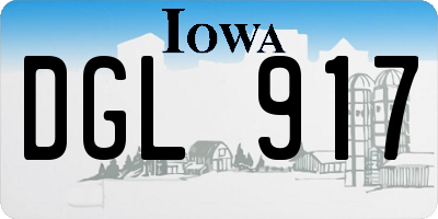 IA license plate DGL917