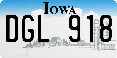 IA license plate DGL918