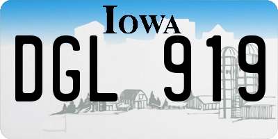 IA license plate DGL919