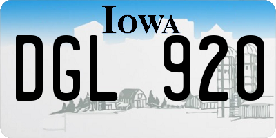 IA license plate DGL920