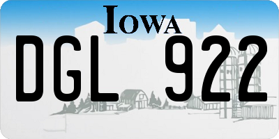 IA license plate DGL922