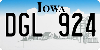 IA license plate DGL924