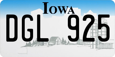 IA license plate DGL925