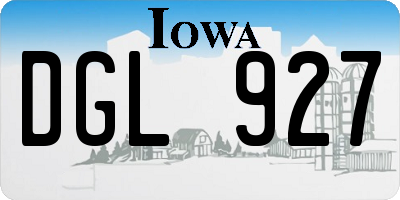 IA license plate DGL927