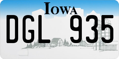 IA license plate DGL935