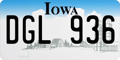IA license plate DGL936
